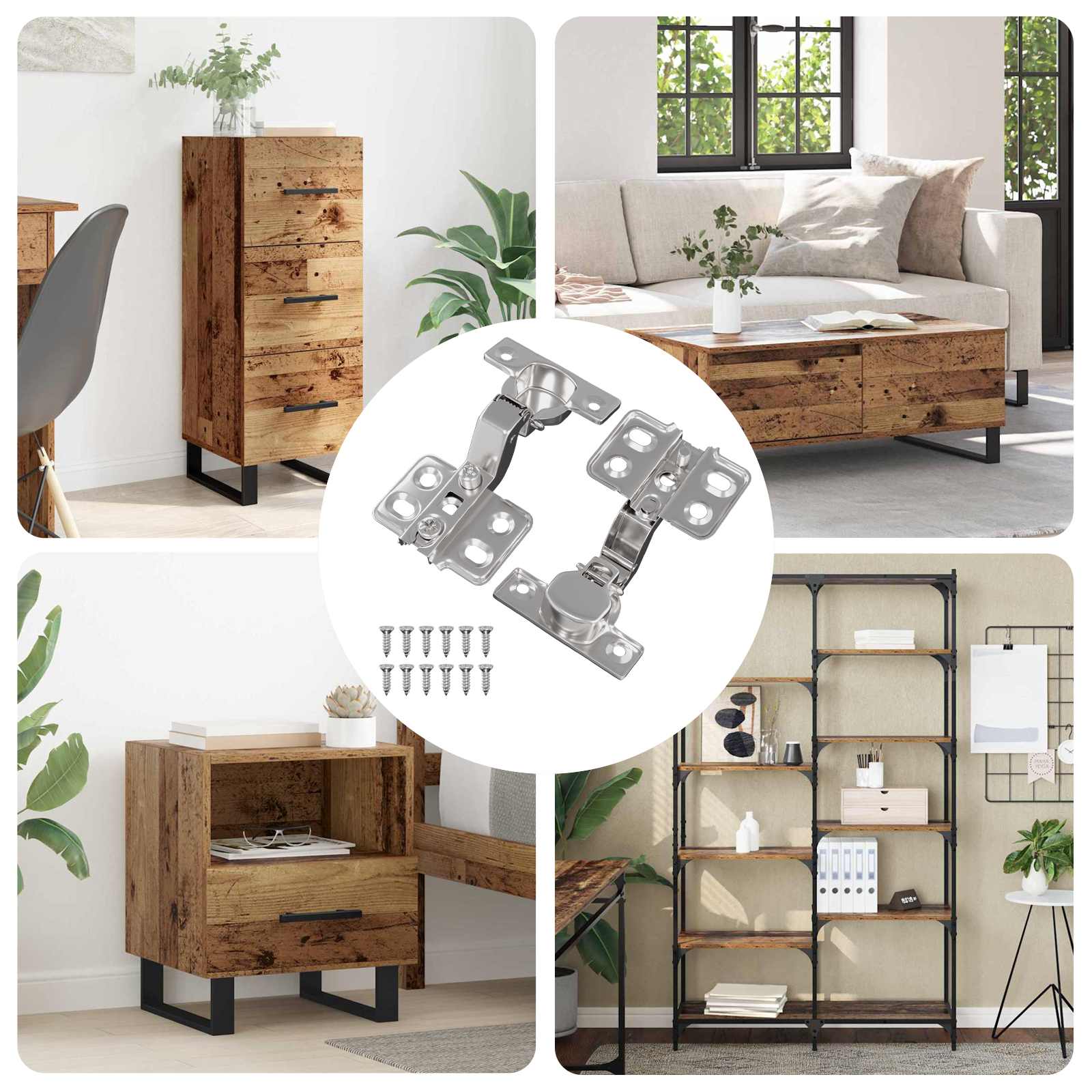 vidaXL Scharnier 2 pcs Nickel 85 x 52,5 x 9,5 mm Eisen