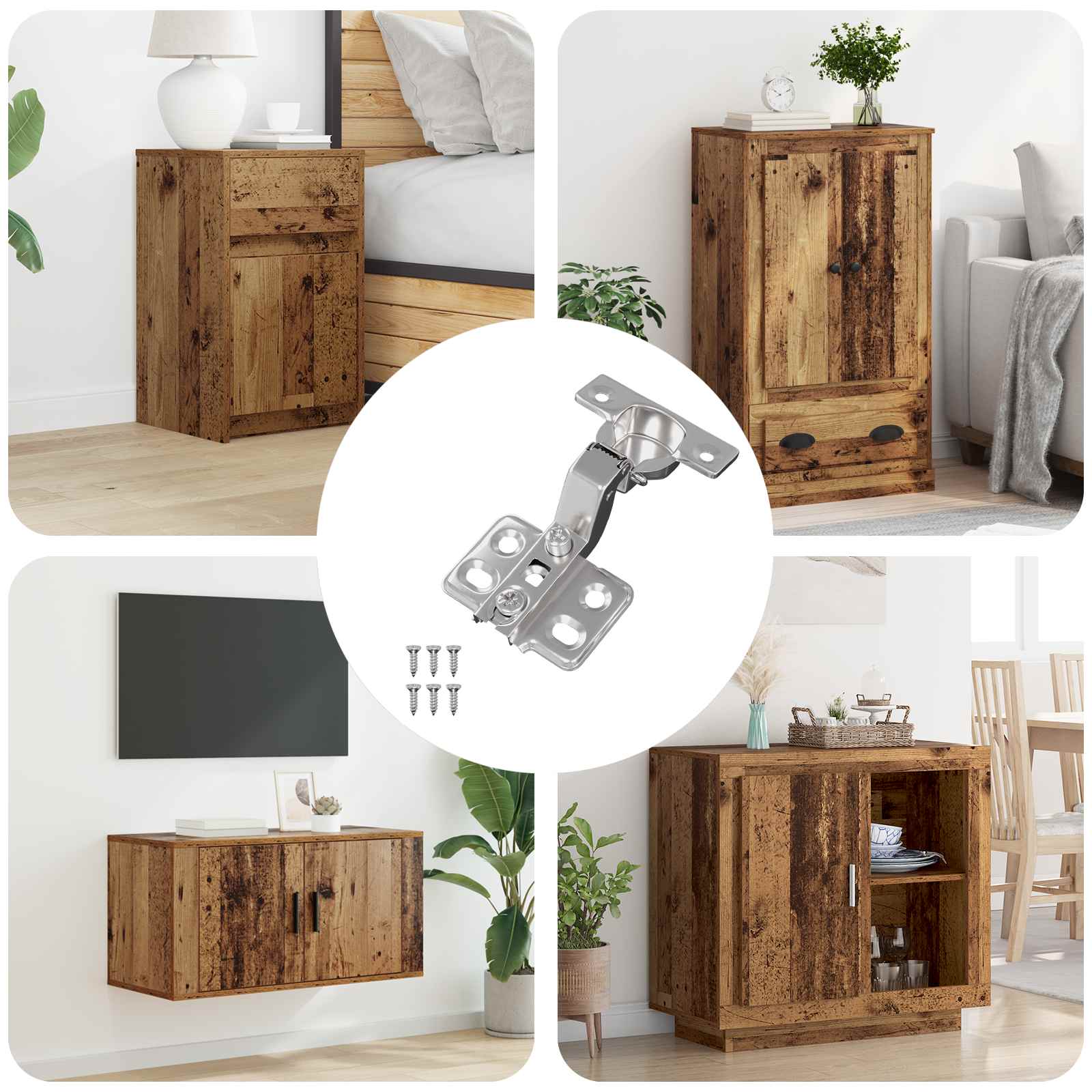 Thumbnail - vidaXL Scharnier 254 pcs Nickel 85 x 52,5 x 9,5 mm Eisen