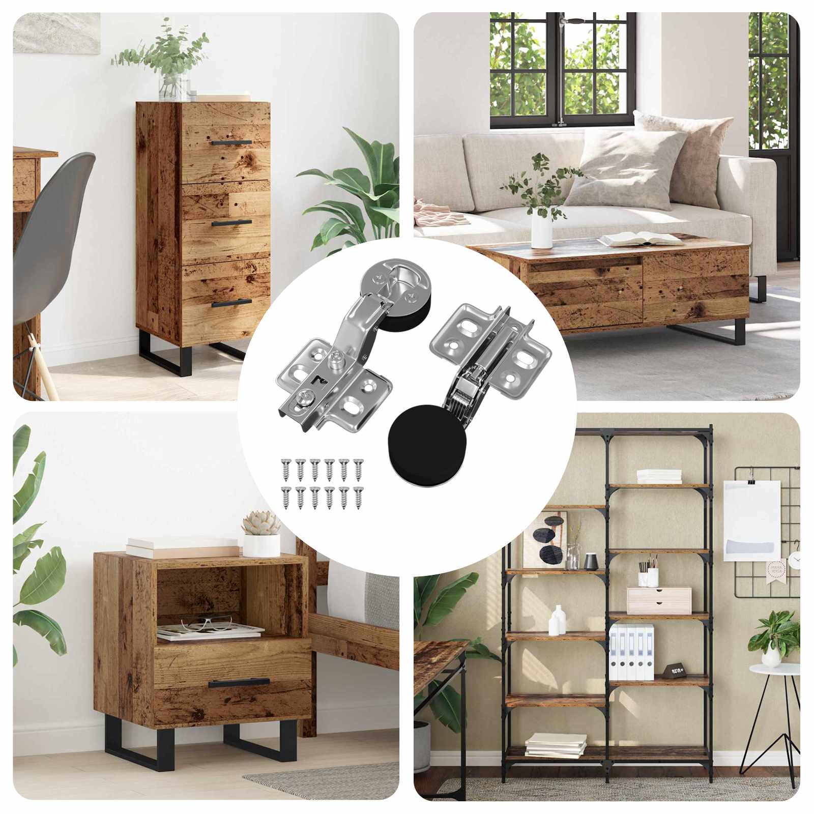 vidaXL Scharnier 2 pcs Silber 0 Eisen