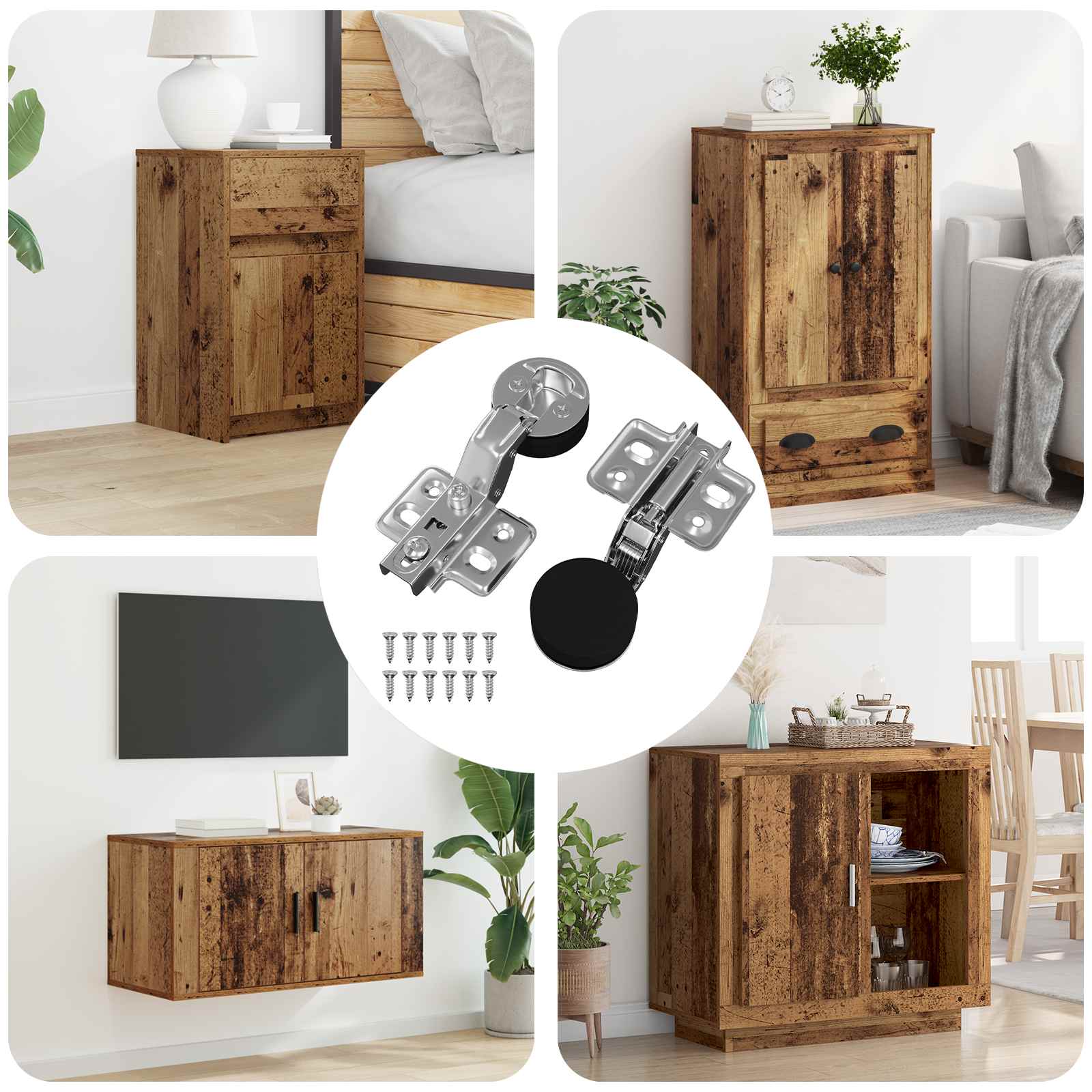 vidaXL Scharnier 2 pcs Silber 35 mm Eisen