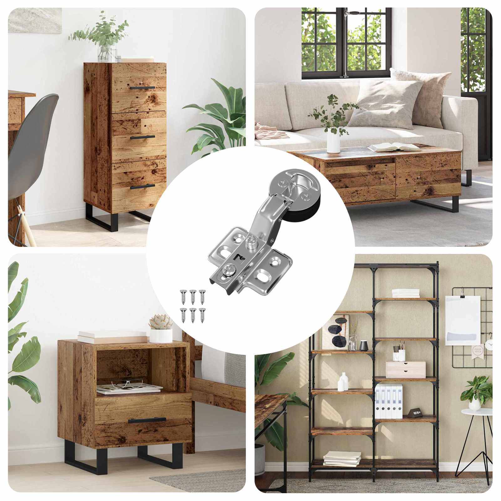 vidaXL Hinge 123 pcs Argintiu 0 Fier