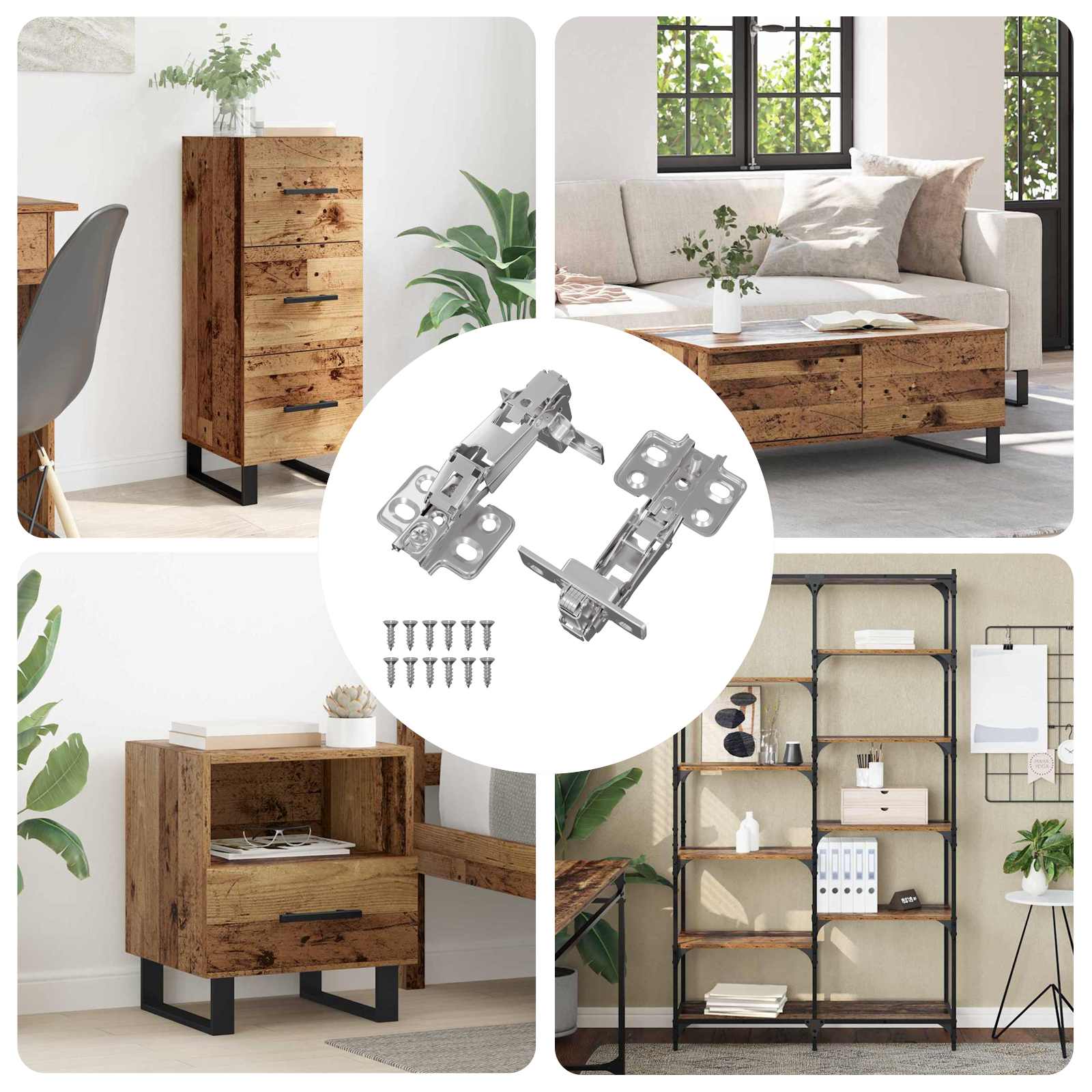 vidaXL Scharnier 2 pcs Nickel 35 mm Eisen