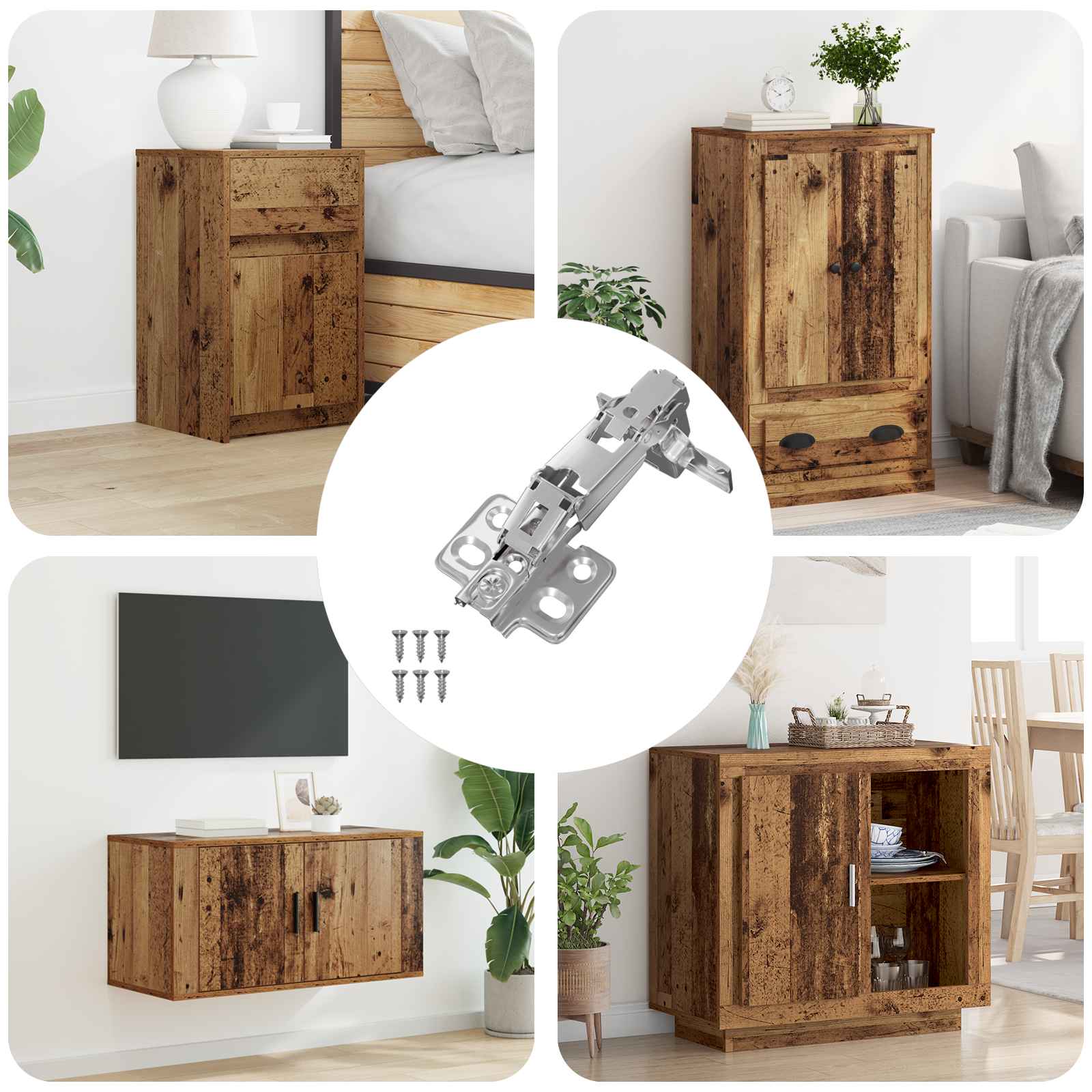 vidaXL Scharnier 126 pcs Nickel 139 x 64,1 x 10 mm Eisen