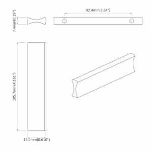 Rukojeť 12 pcs Stříbrná 105.7 x 7.4 x 15.5 mm Hliník - obrázek 7