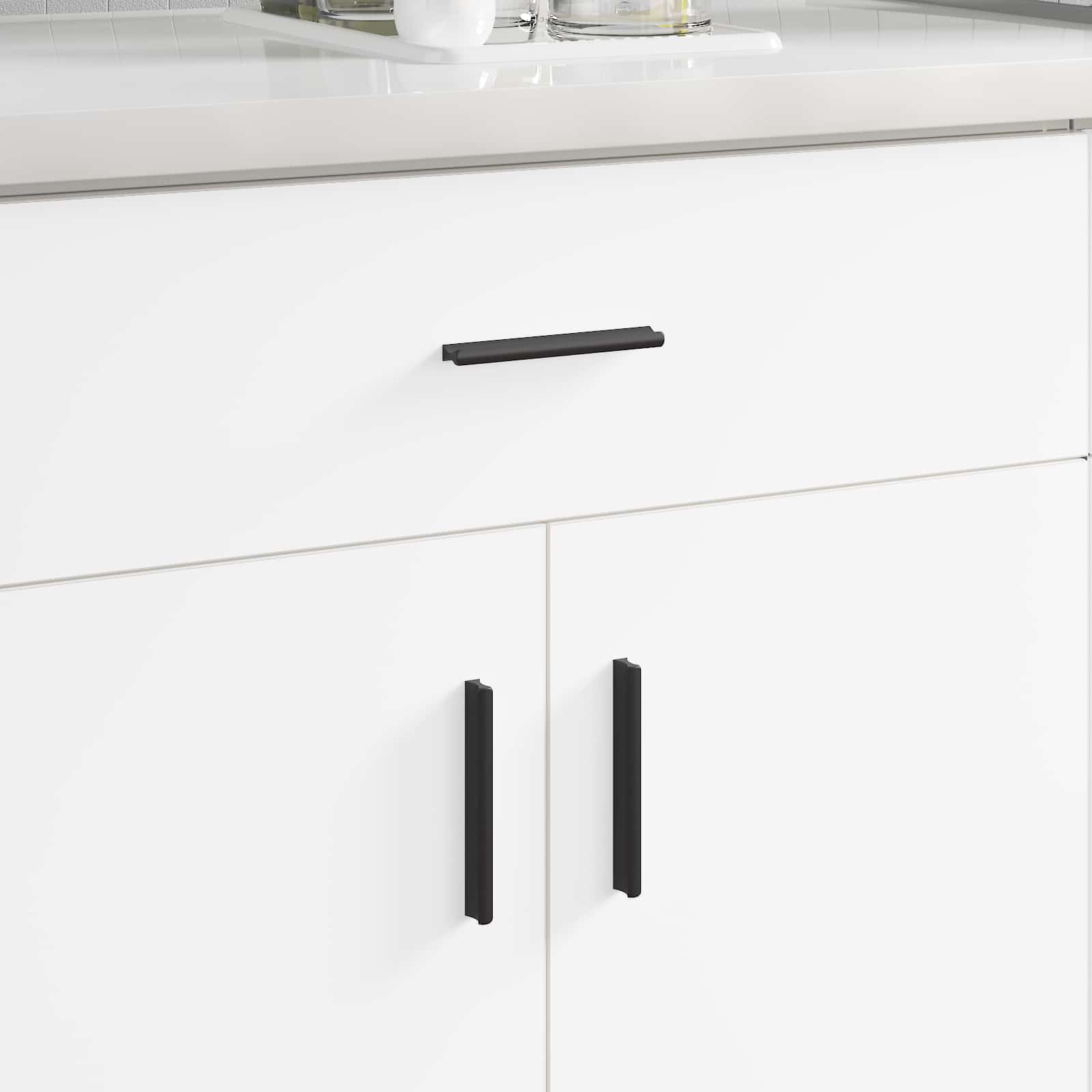 vidaXL Griff 2 pcs Schwarz 106 x 7,4 x 15,5 mm Aluminium