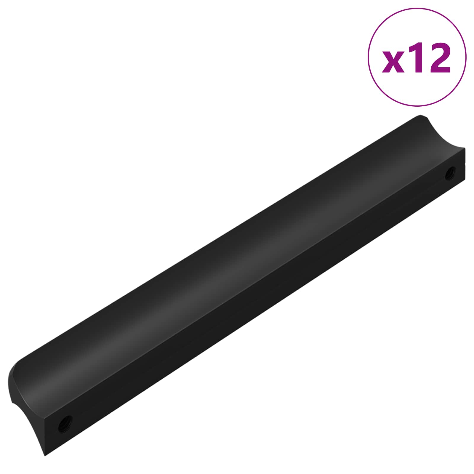 Thumbnail - vidaXL Griff 12 pcs Schwarz 106 x 7,4 x 15,5 mm Aluminium