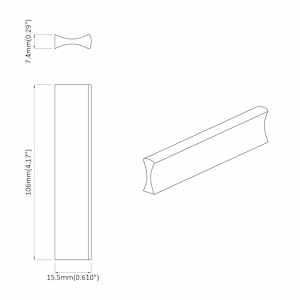 Rukojeť 12 pcs Černá 106 x 7,4 x 15,5 mm Hliník - obrázek 7