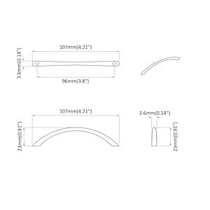 Rukojeť 12 pcs Stříbrná 107 x 3.6 x 23 mm Nerezová ocel - obrázek 7