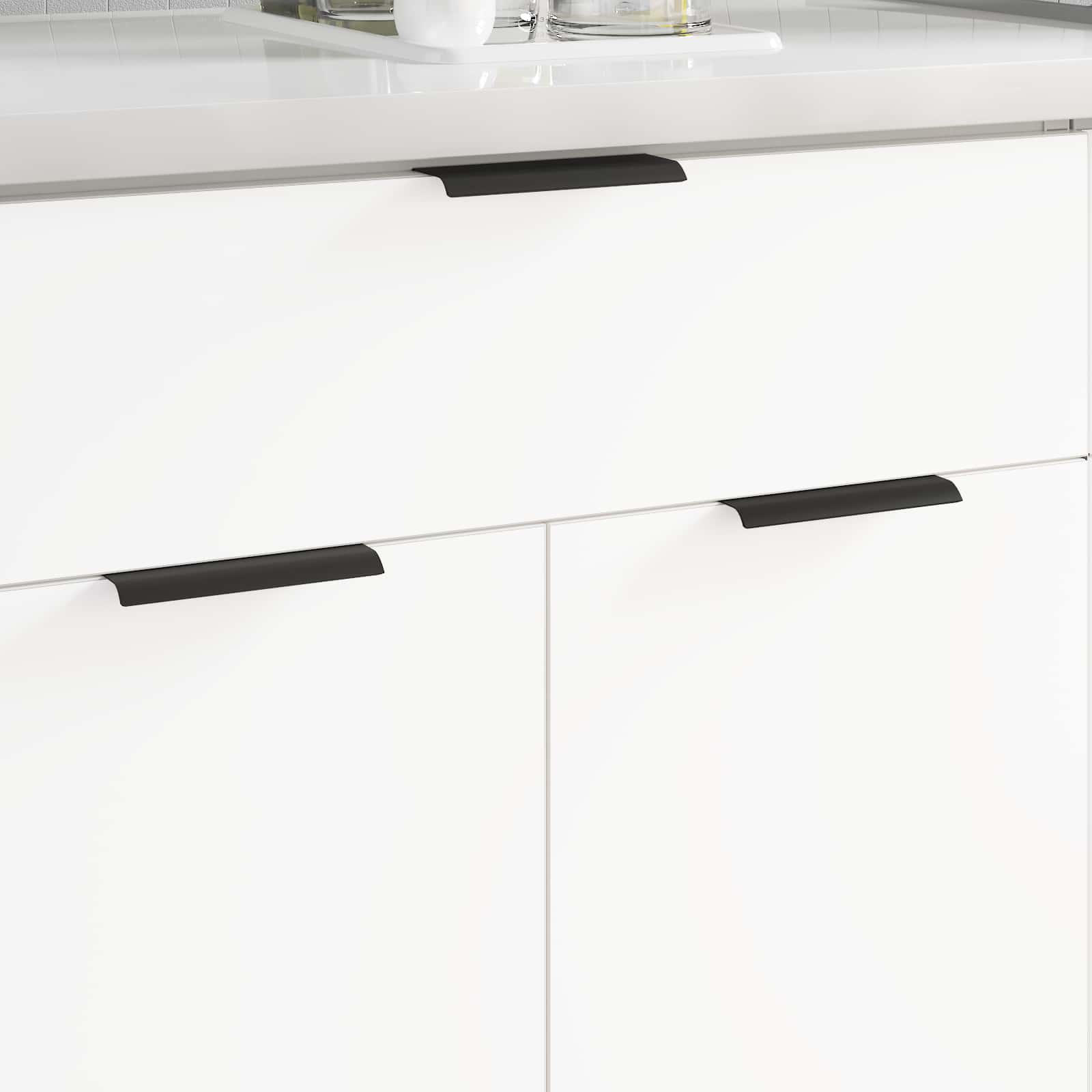 vidaXL Griff 12 pcs Schwarz 120 x 39,6 x 17 mm Aluminium