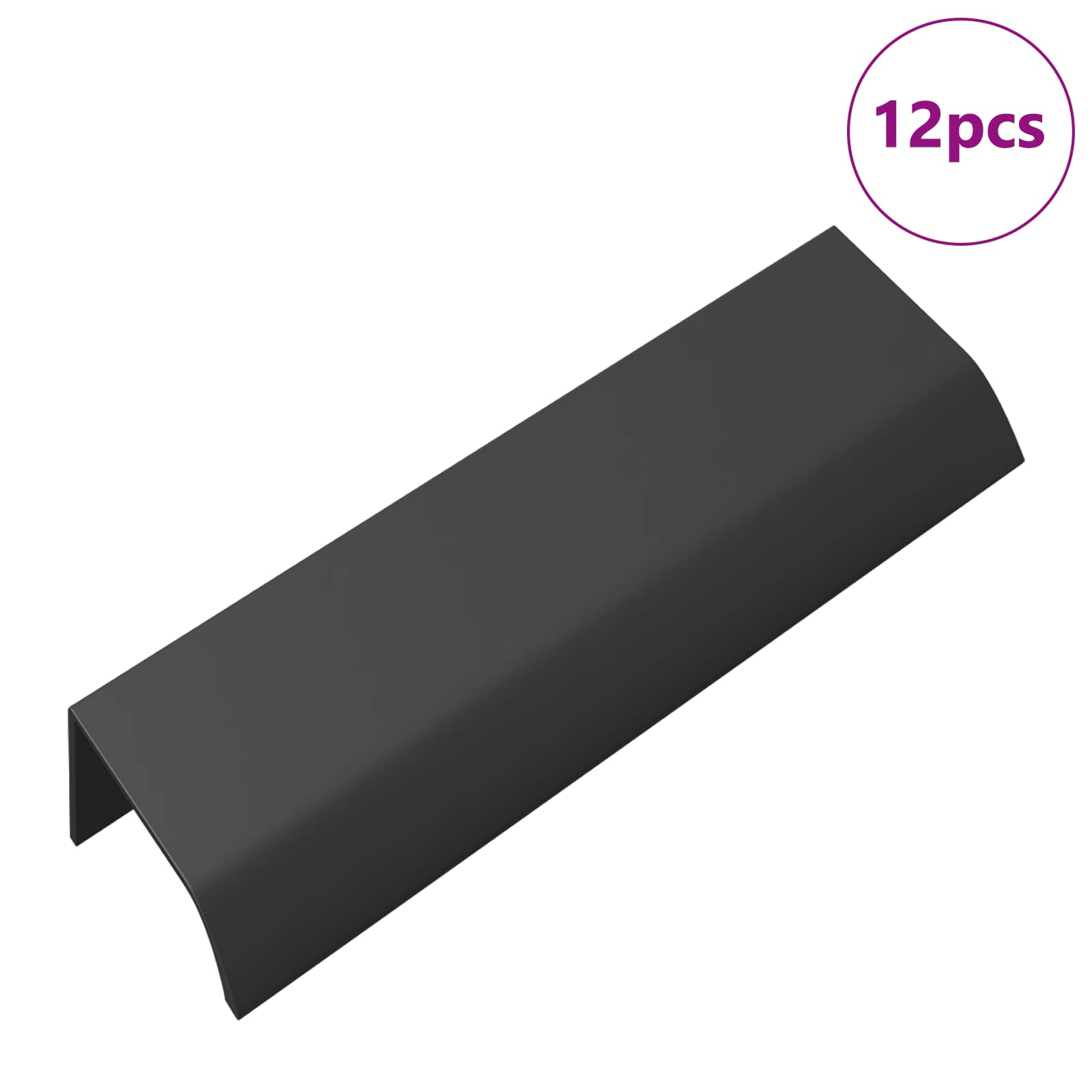 Thumbnail - vidaXL Griff 12 pcs Schwarz 120 x 39,6 x 17 mm Aluminium
