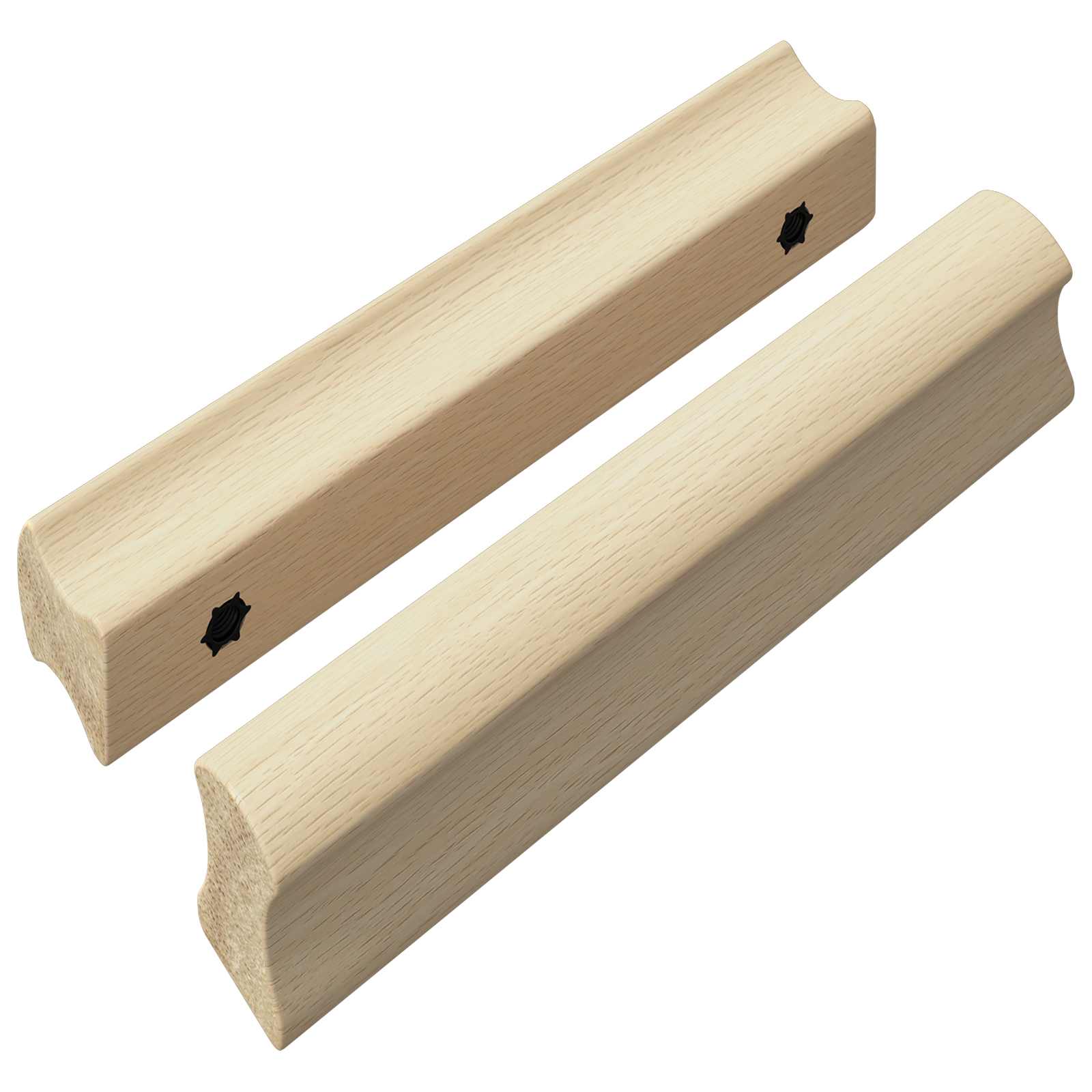 Thumbnail - vidaXL Gerader Griff 2 pcs Natürliche Holzfarbe 130 x 25 x 30 mm