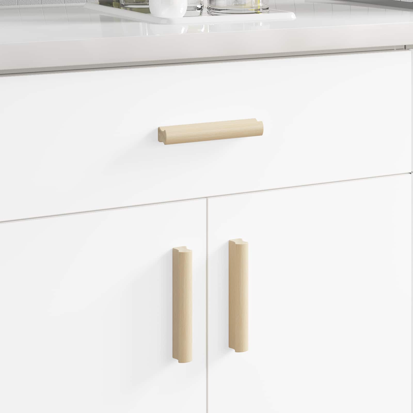 vidaXL Mânere drepte 587 pcs Culoare lemn natural 130 x 25 x 30 mm