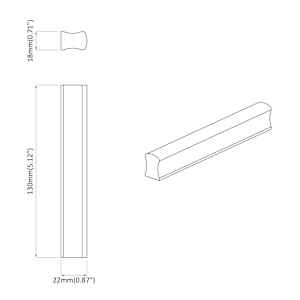 Přímá rukojeť 587 ks Přírodní dřevo 130 x 25 x 30 mm - obrázek 7