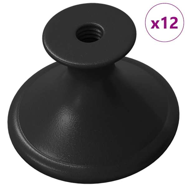 vidaXL K&auml;epide 12 tk Must &Oslash;30 mm Alumiinium