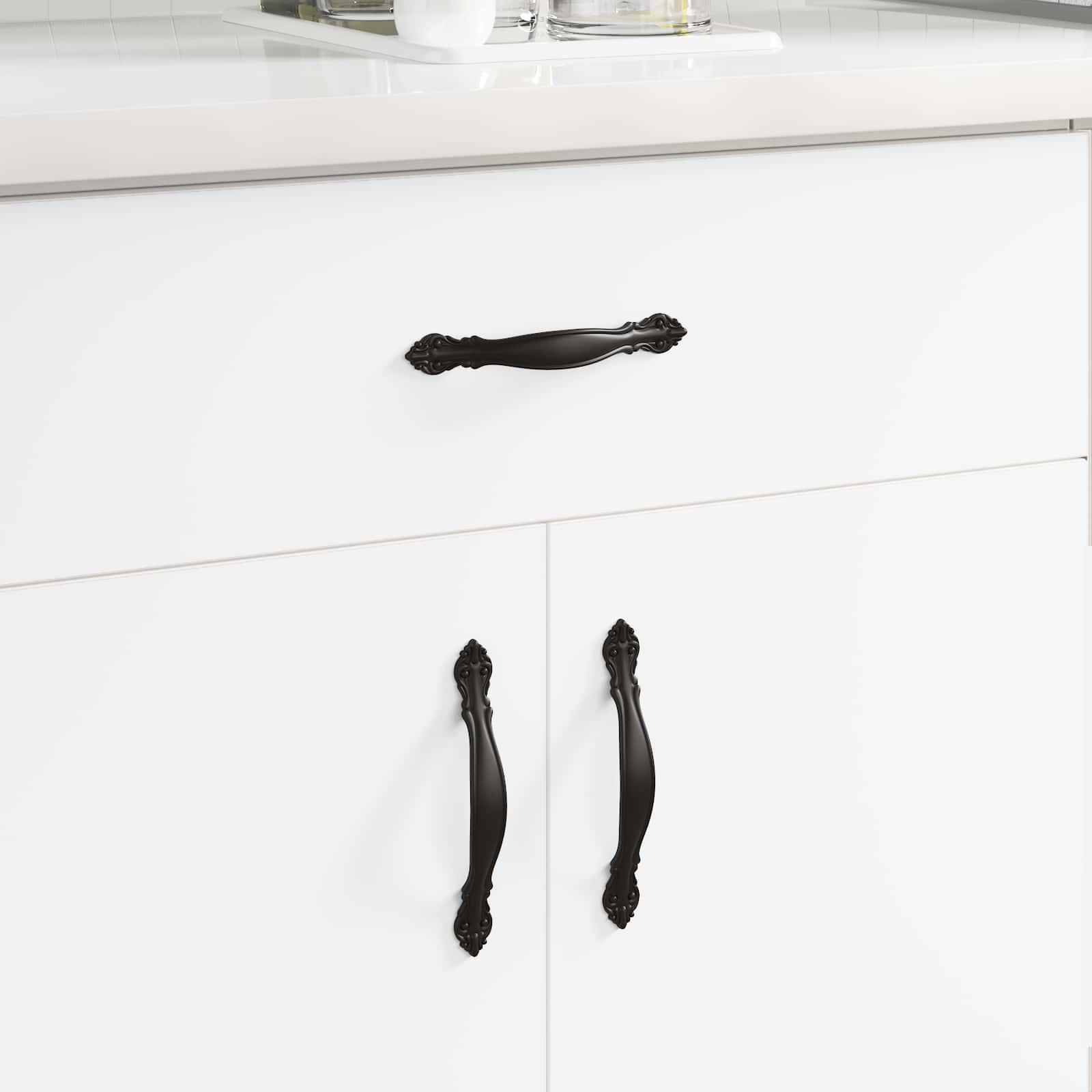 vidaXL Griff 12 pcs Schwarz 150 mm Zinklegierung