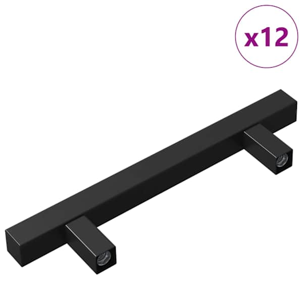 vidaXL Kappi K&auml;epide 12 tk Must 150 x 12,3 x 35,2 mm Roostevaba teras
