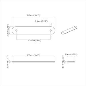 Úchyty na skříň 12 pcs Hnědá 140 x 25 x 2,3 mm PU - obrázek 7