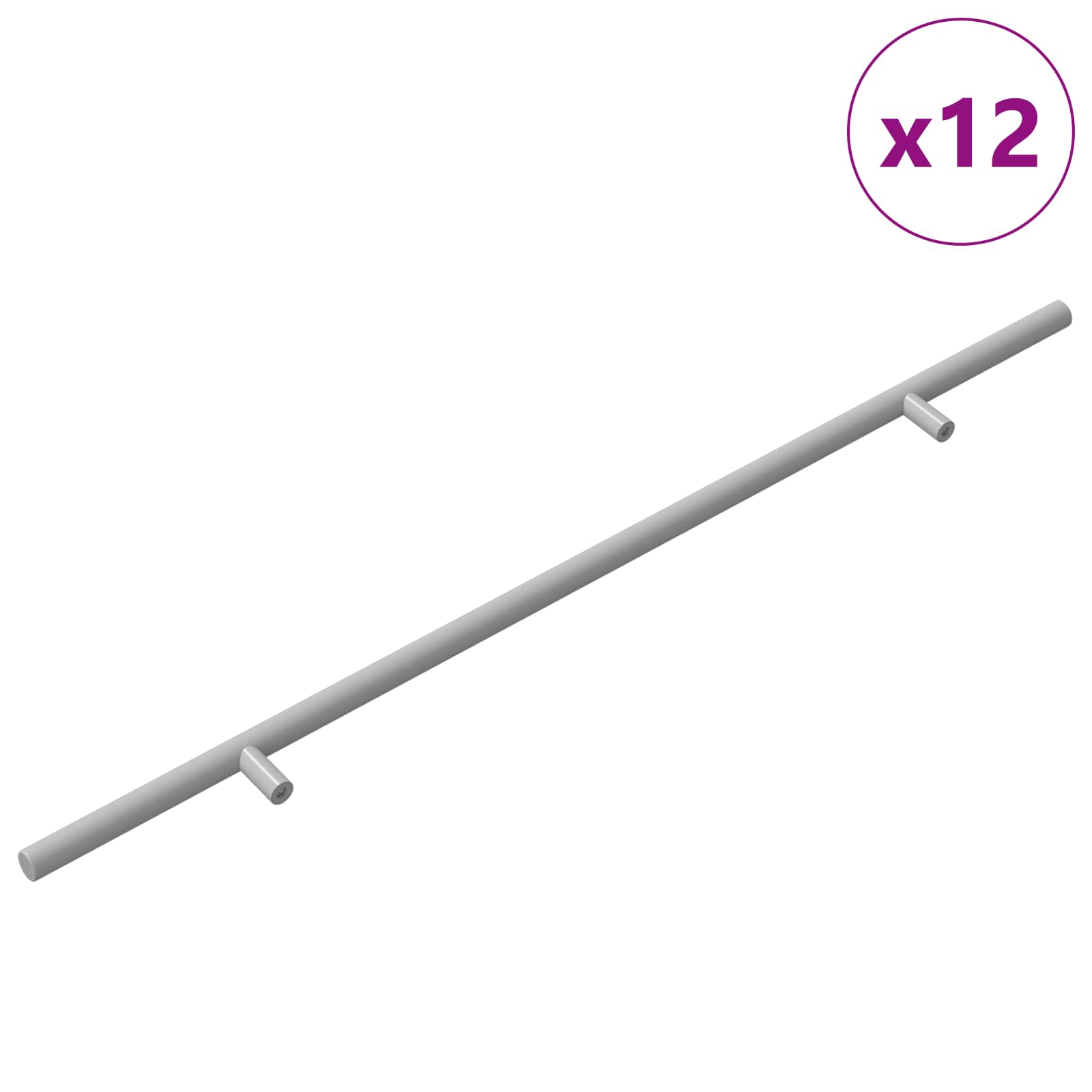 Thumbnail - vidaXL Griff 12 pcs Silber 500 mm Stahl