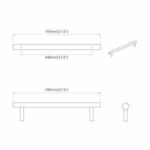 Madlo na skříň 2 pcs Stříbrná 700 mm Nerezová ocel - obrázek 7