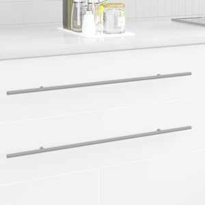 Ročaj za omaro 12 pcs srebrna 700 mm Nerjaveče jeklo