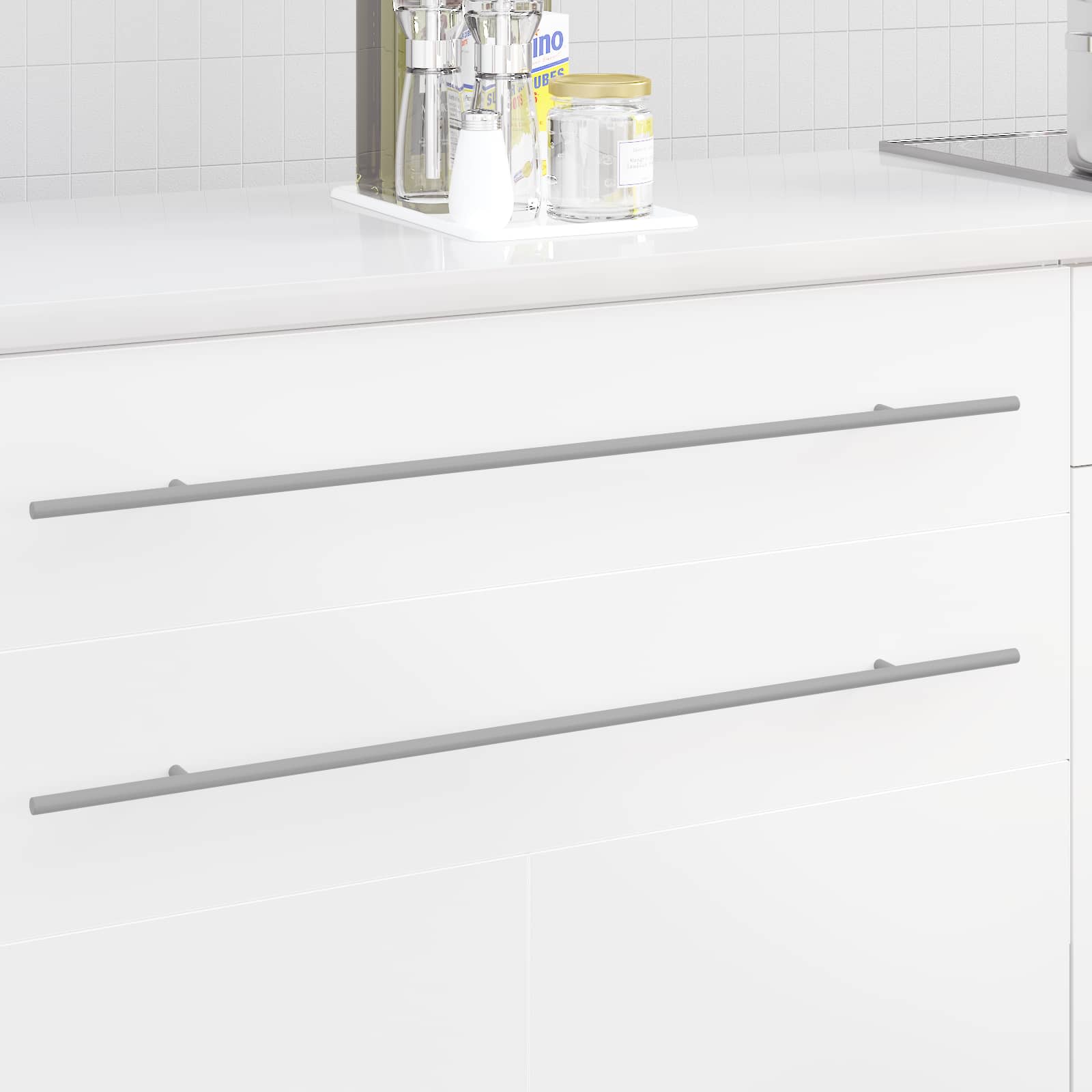 vidaXL Mâner pentru Dulap 12 pcs Argintiu 800 mm Oţel inoxidabil