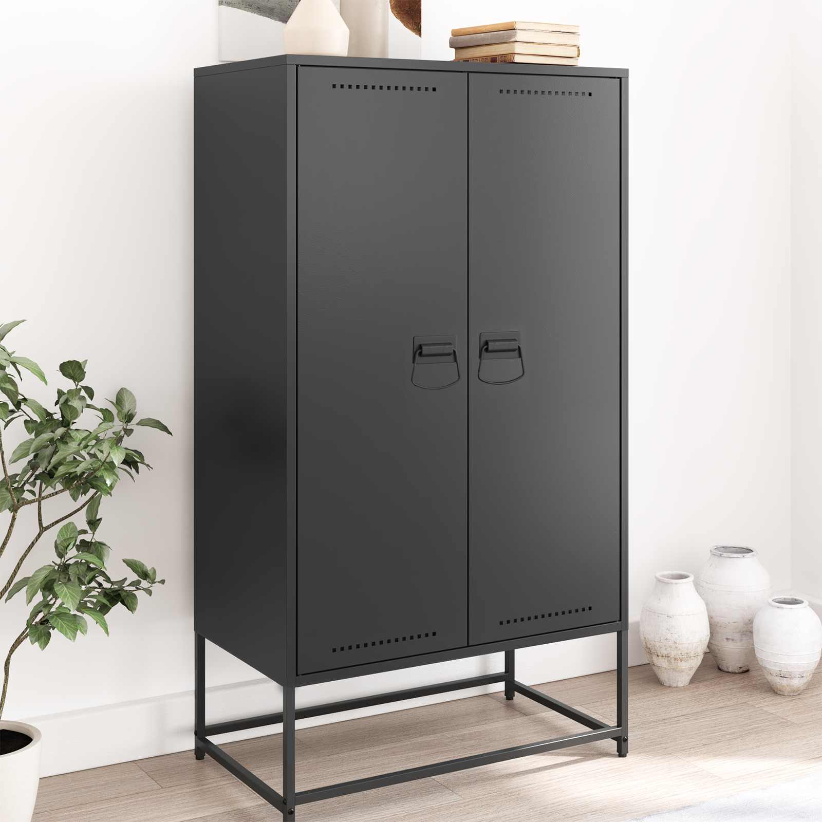 Kabineta rokturi Melna 85 x 45 mm Metāls