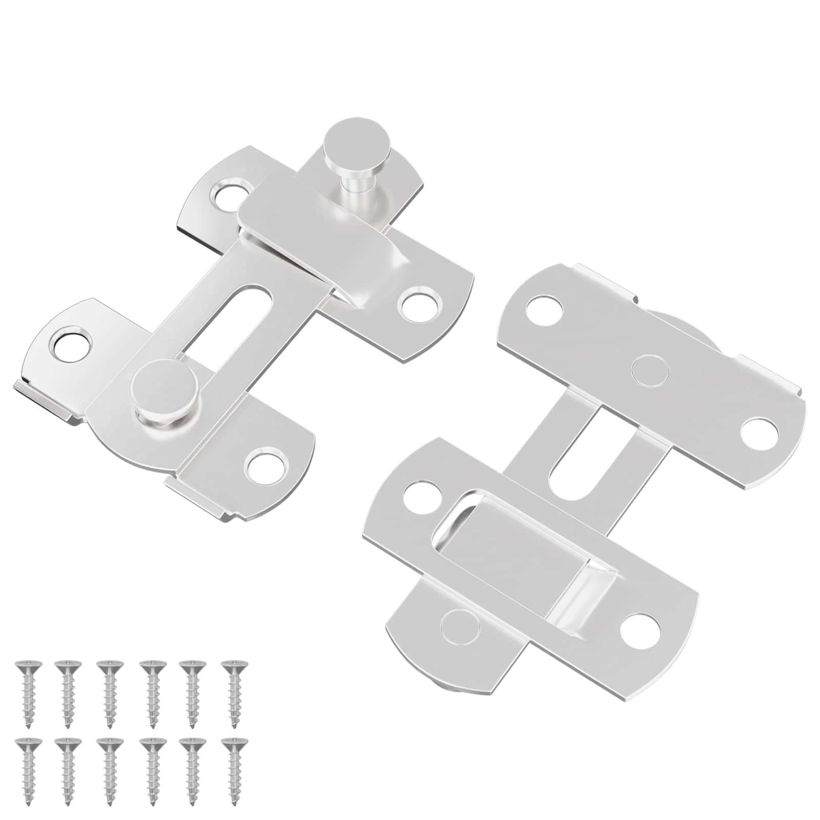 Zaklep za vrata 2 pcs srebrna 70 x 8 mm Jeklo - slika 2