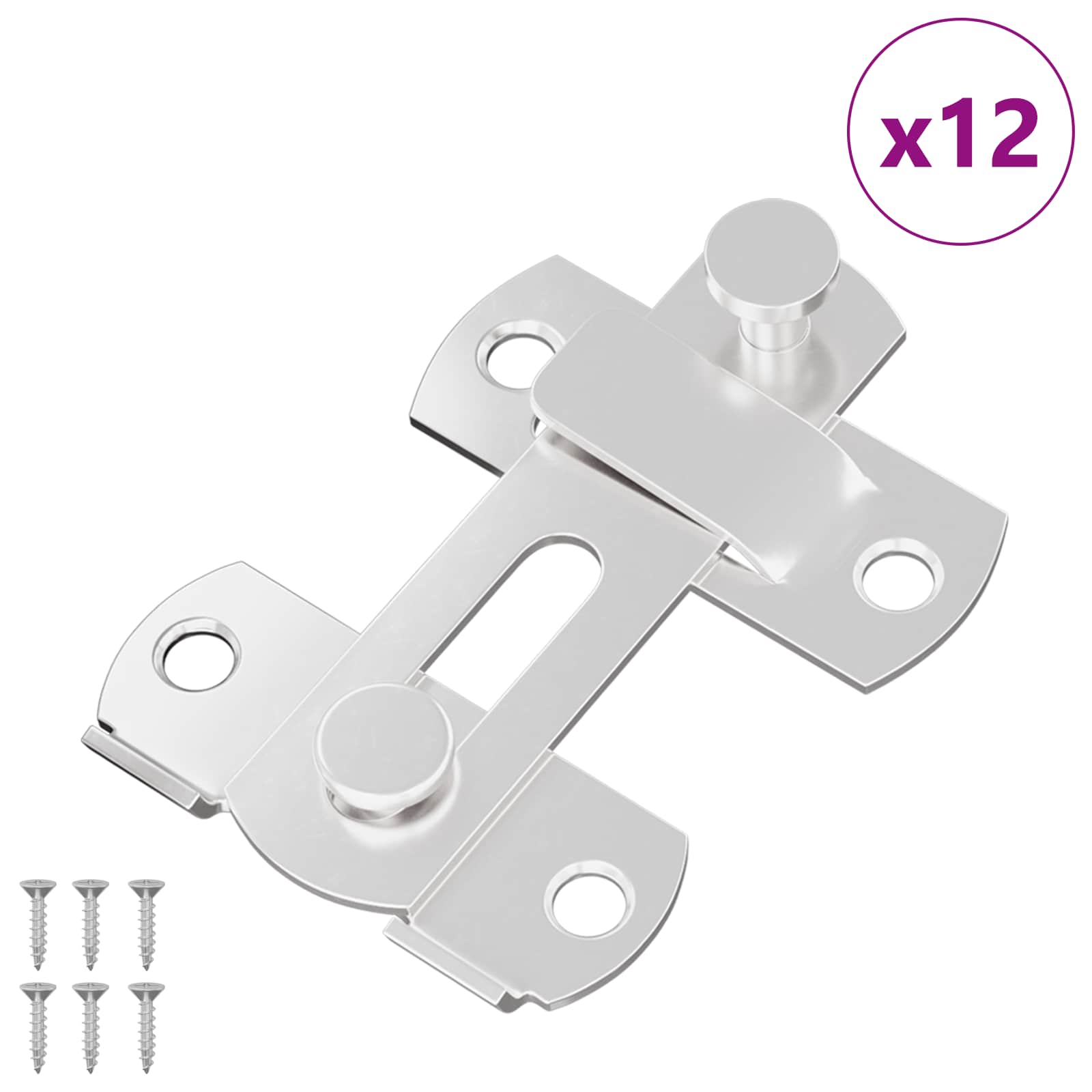 Thumbnail - vidaXL Türverschluss 12 pcs Silber 70 x 8 mm Stahl