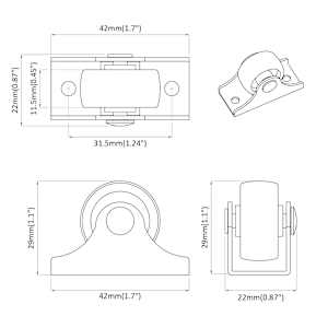 Kolečko 2 pcs Bílá 42 x 11,5 x 29 mm Železo - obrázek 9