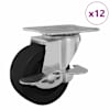 vidaXL Rattakandur 12 tk Must ja h&otilde;bedane 50,7 x 50,7 x 24,4 mm
