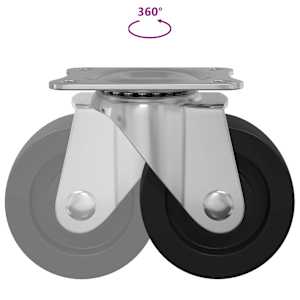 Otáčecí kolečko 2 pcs Stříbrná 60 x 60 x 50 mm Železo a nylon - obrázek 9