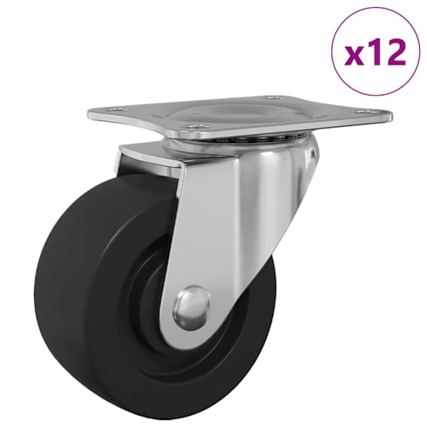 vidaXL P&ouml;&ouml;rlev rullik 12 tk H&otilde;bedane 60 x 60 x 50 mm Raud ja nailon