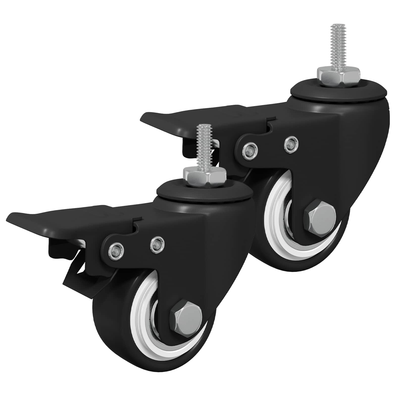 Thumbnail - vidaXL Rollen 2 pcs Schwarz M6 x 1,5 mm Eisen und Nylon