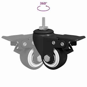 Kolečka 2 pcs Černá M6 x 37 mm Železo a nylon - obrázek 8