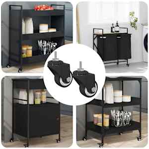 Vrteče kolesce 2 pcs Črna 40,4 x 40,4 x 19,7 mm