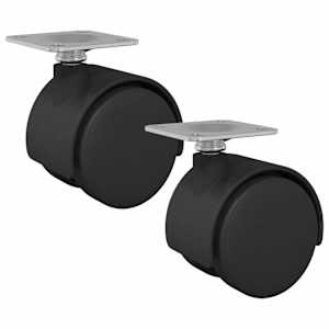 vidaXL P&ouml;&ouml;rlev rullik 2 tk Must 39,5 x 39,5 x 37,8 mm Raud ja PP