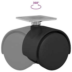 Otáčecí kolečko 2 pcs Černá 39,5 x 39,5 x 37,8 mm Železo a PP - obrázek 9