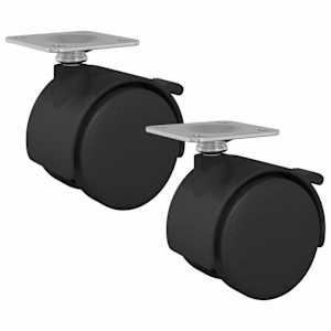 vidaXL Rattake 2 tk Must 39,5 x 39,5 x 37,8 mm Raud ja pol&uuml;prop&uuml;leen