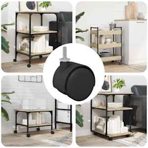 Kolesca 12 pcs Črna in srebrna 40,1 x 40,1 x 37,8 mm