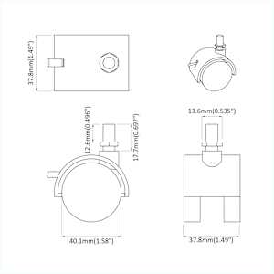 Kolečko 12 pcs Černá a stříbrná 40,1 x 40,1 x 37,8 mm - obrázek 9