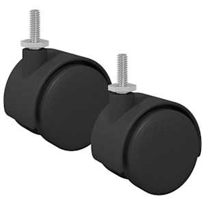 vidaXL Ratastel 2 tk Must 40,1 x 37,8 mm PP ja raud