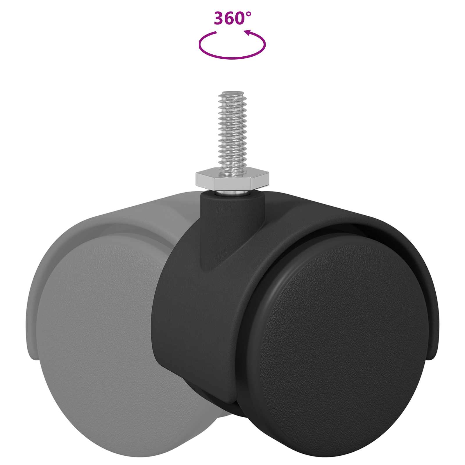 Kolesci 2 pcs Črna 40,1 x 37,8 mm PP in železo - slika 8