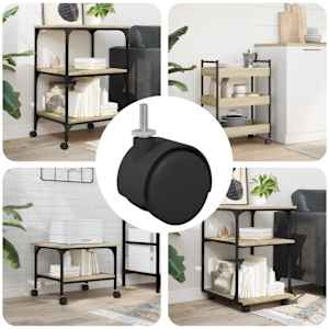 Kolesci 12 pcs Črna 40,1 x 37,8 mm PP in železo