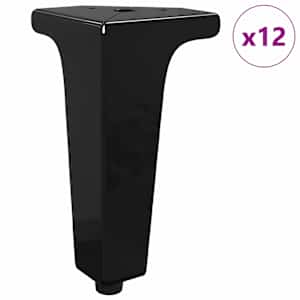Nábytkové nohy 12 pcs Černá 54,1 x 54,1 x 100 mm Železo - obrázek 2