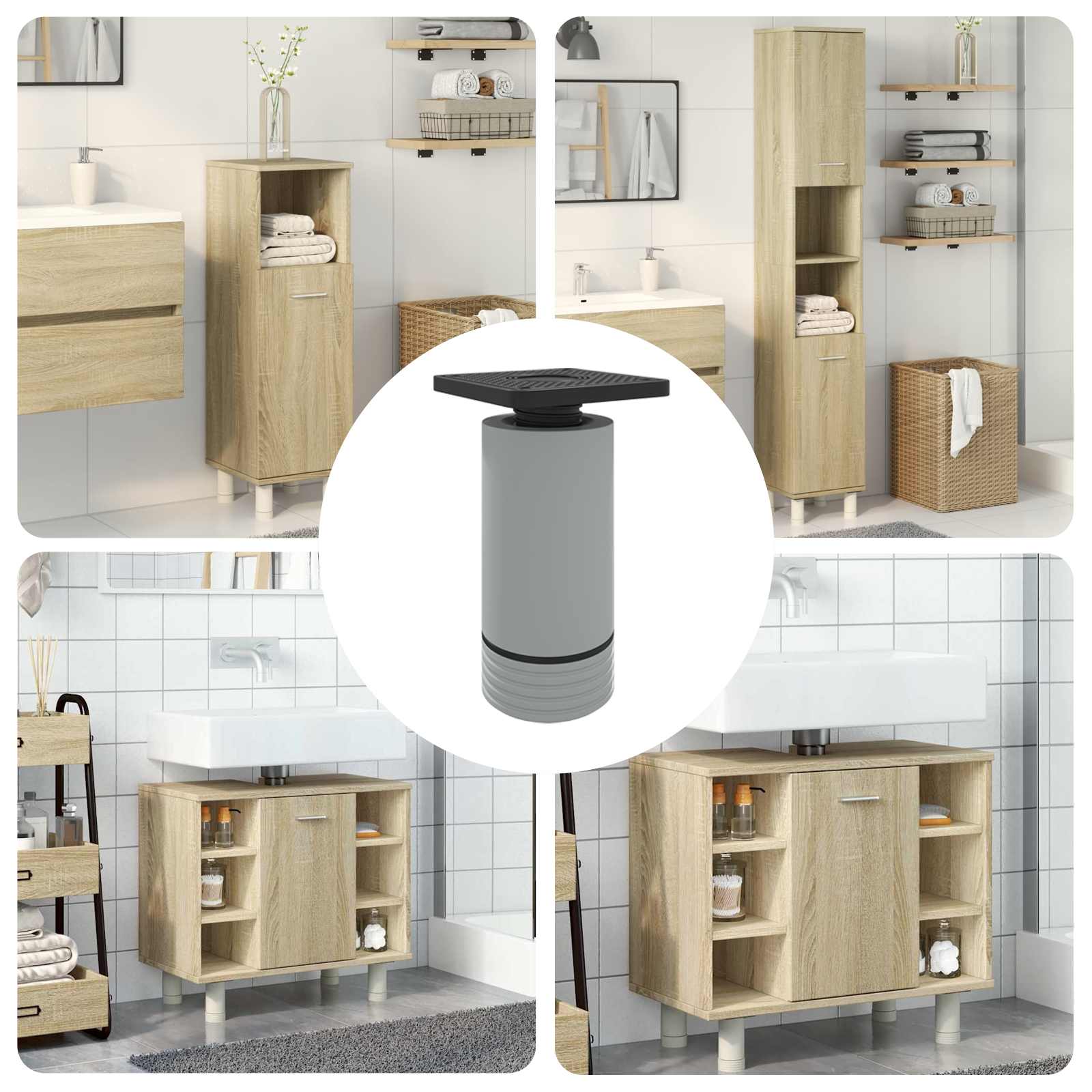 Kosi pohištva Prilagodljiva 12 pcs Bela 64 x 64 x 100 mm PP