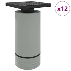vidaXL M&ouml;&ouml;blijalad Reguleeritav 12 tk Valge 64 x 64 x 100 mm PP