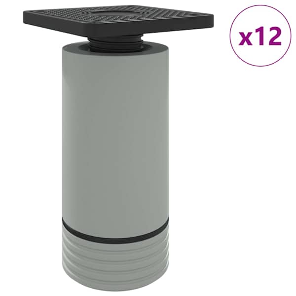 vidaXL M&ouml;&ouml;blijalad Reguleeritav 12 tk Valge 64 x 64 x 100 mm PP