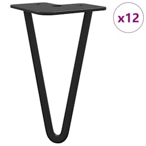 Nábytek noha 12 pcs Černá 54,1 x 54,1 x 100 mm Železo - obrázek 2