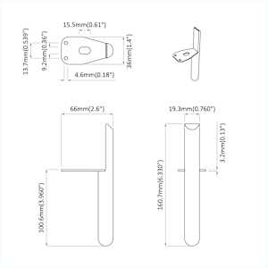 Nábytkové nohy 2 pcs Černá 66 x 36 x 160 mm Železo - obrázek 9