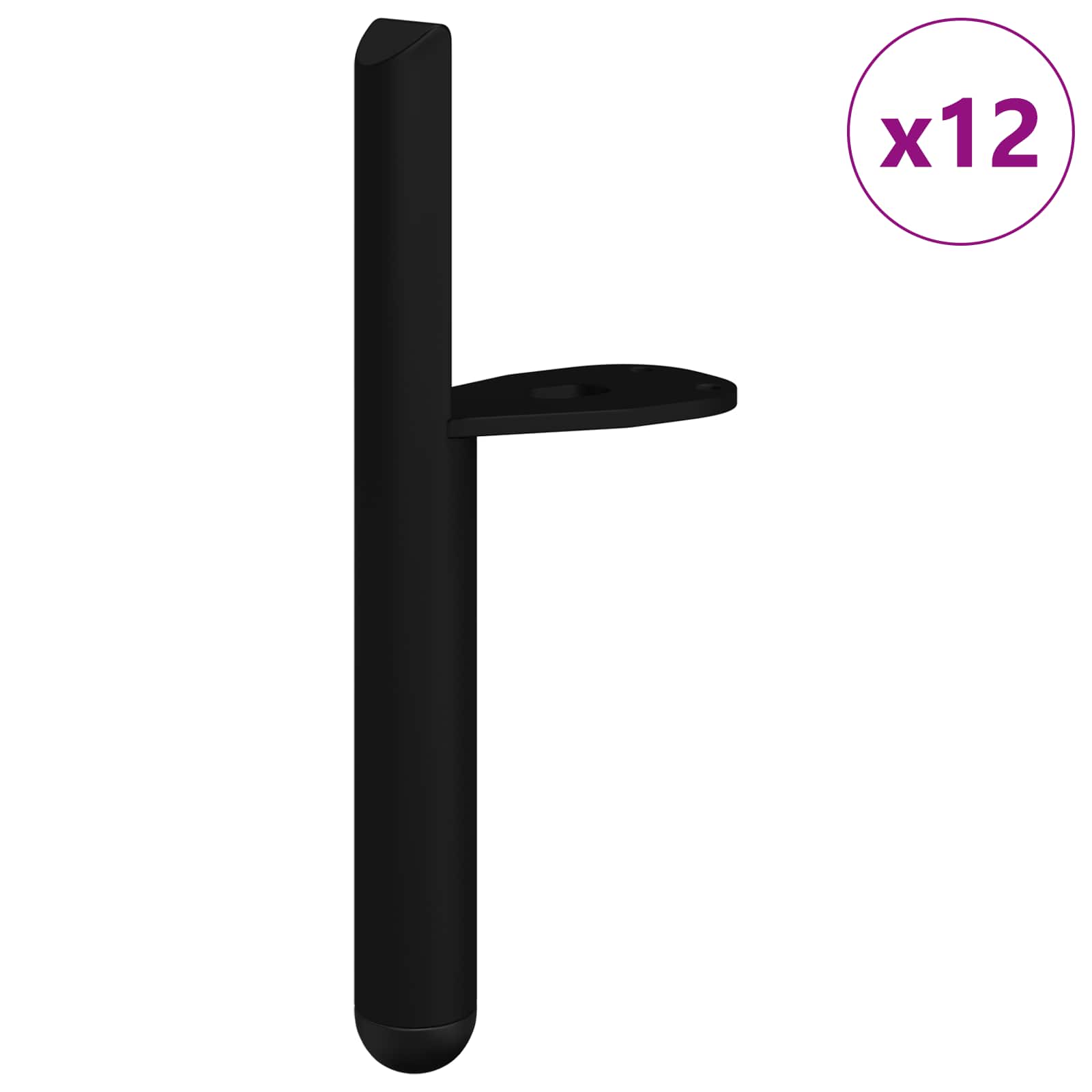 Kosi pohištva 12 pcs Črna 66 x 36 x 160 mm elezo - slika 2